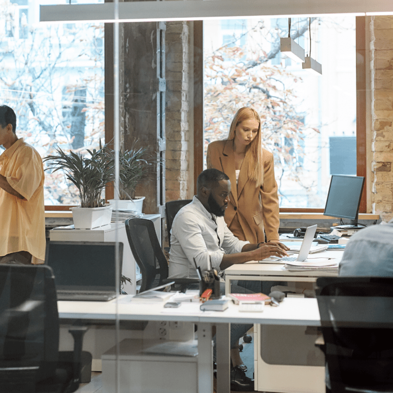 open space équipe bureau