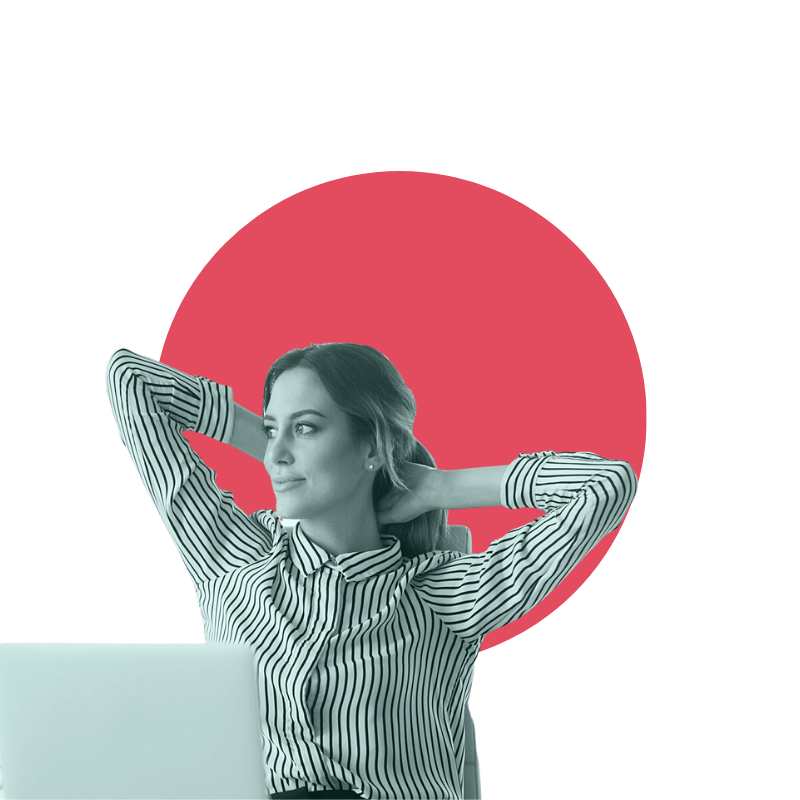 femme manager assise