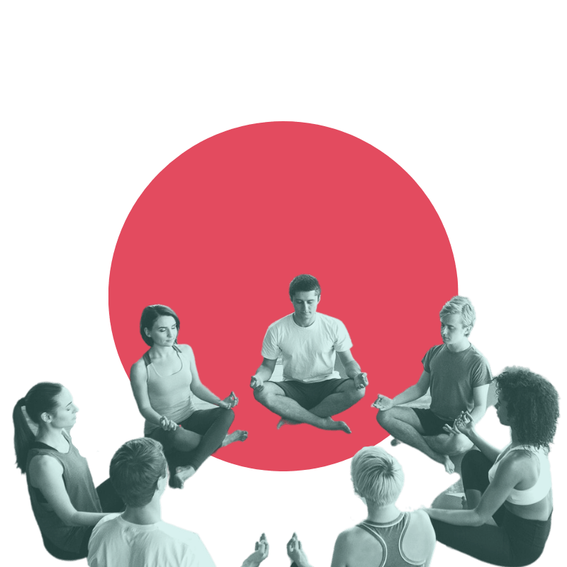 groupe assis reflexion