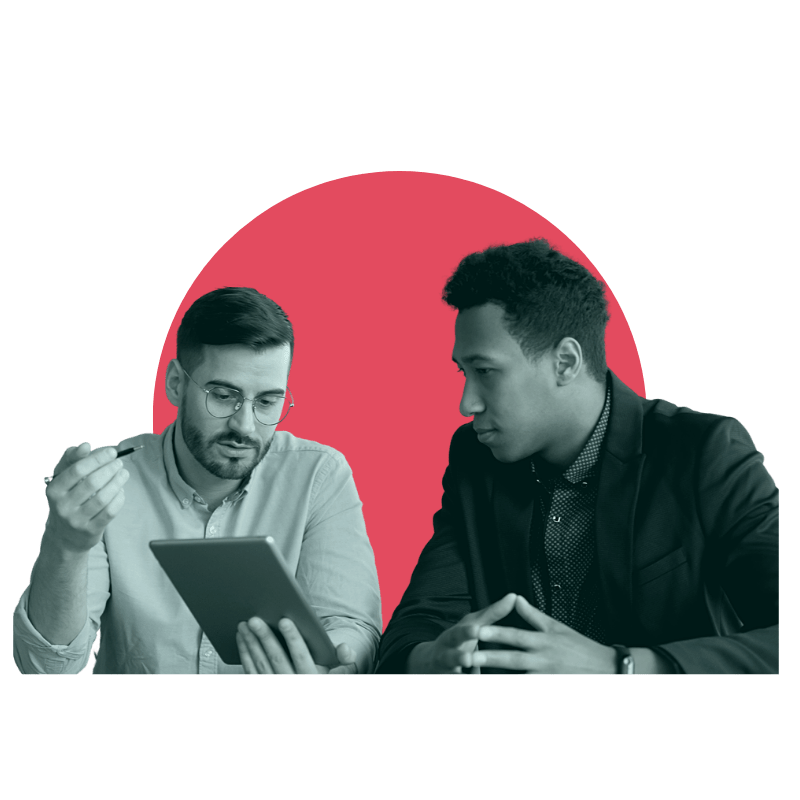 homme lunette tablette avec homme blaser