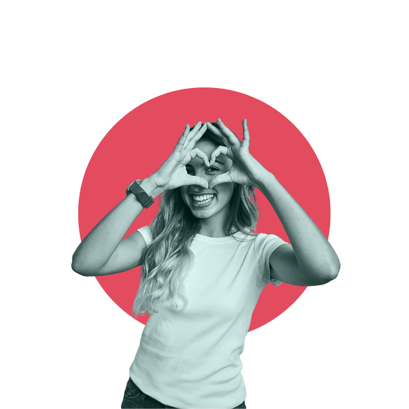 femme coeur doigt personnalisation offre