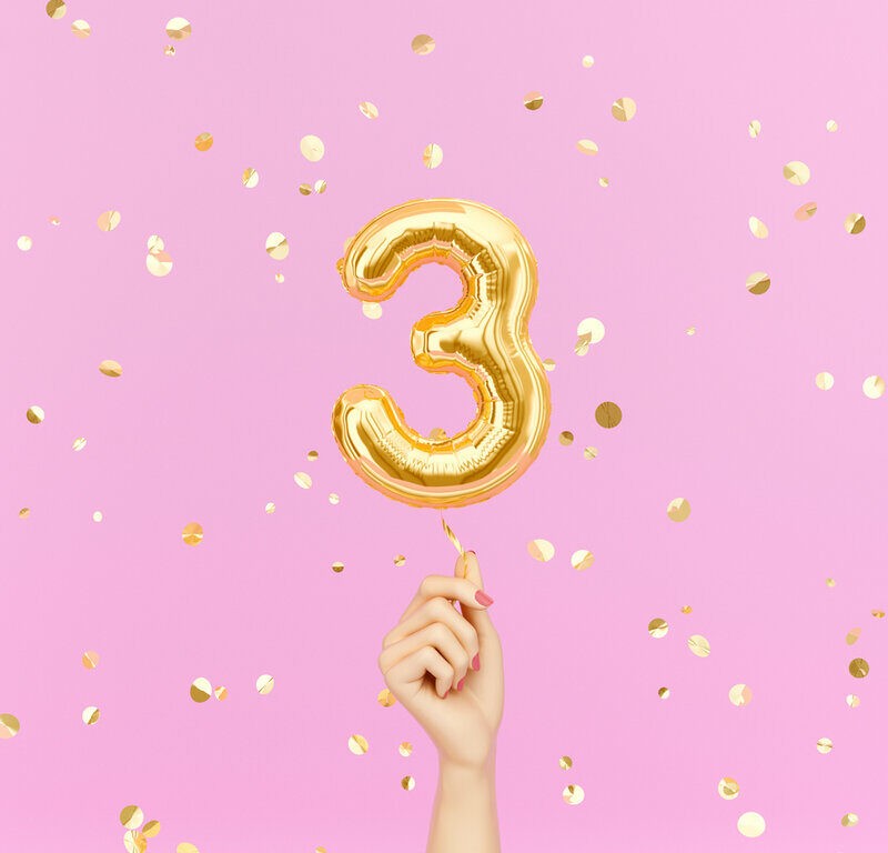 ballon anniversaire or forme 3